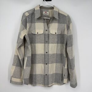 Fjallraven Canada Shirt Plaid Wool Gorpcore Cabin Outdoor Ski Hike Women Size S